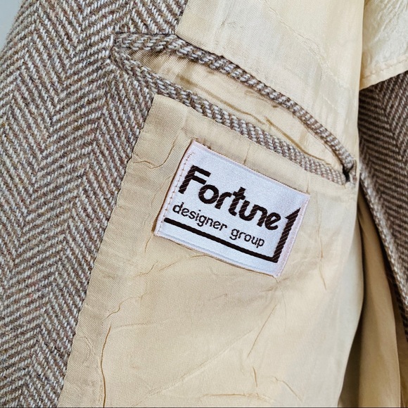 Vintage Wool Herringbone Elbow Padded Blazer - Picture 4 of 8